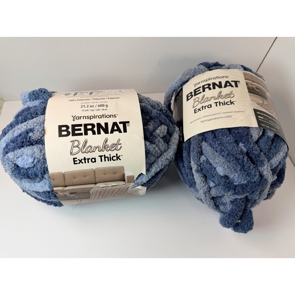 Bernat Big Blanket Yarnspirations Extra Thick Yarn 72 Yds 21.2oz Glacier Lot 2